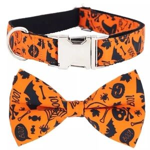 Halloween Dog Collar and Bow Tie Set